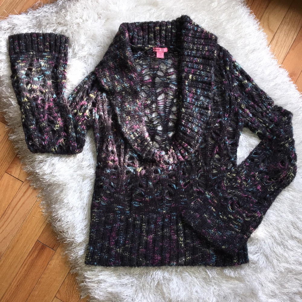 NWOT Multi Color Yarn Long Sleeve Knit Sweater Small